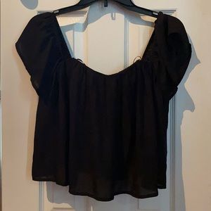 Black off the shoulder shirt